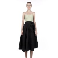 Pastel Green lycra closet 2 piece dress with Black Poly skirt