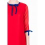 Bright Red Layering Chiffon Dress - front