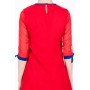 Bright Red Layering Chiffon Dress - back