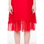 Bright Red Layering Chiffon Dress - bottom