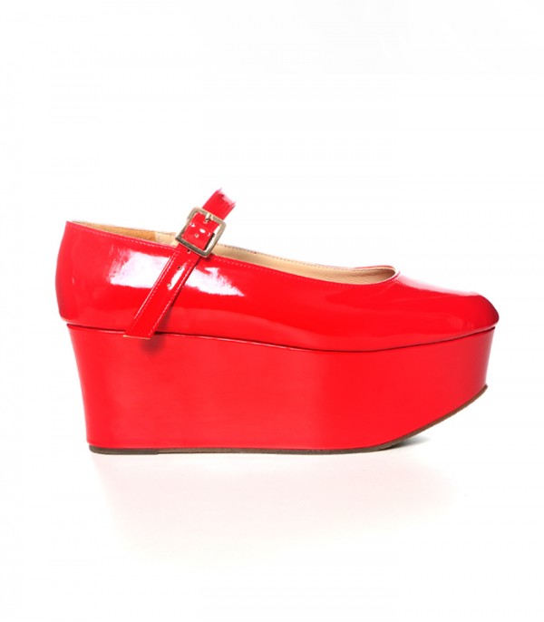 red platform mary janes