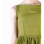 PomPom Dress Lime Green Print - front detail