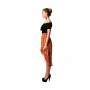Abstract Print Fishtail Skirt in Orange