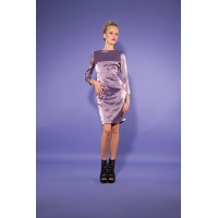Metallic Bodycon Dress - Purple