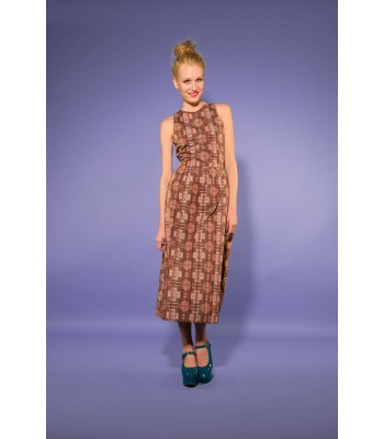 Navajo Print Maxi Dress - brown