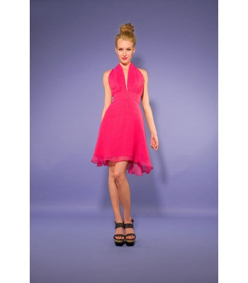 Polka Halter Sun Dress - Pink